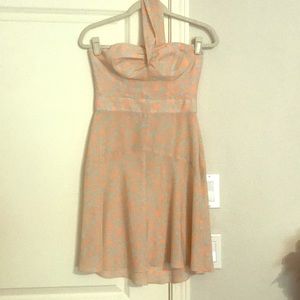 Pink and Teal Halter Dress